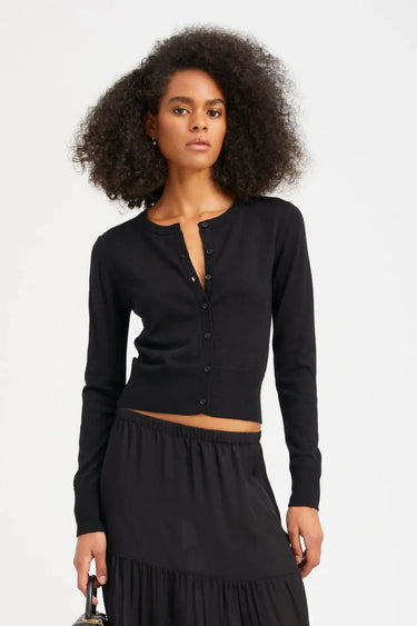 Baby Cardigan Black-SWEATERS & CARDIGANS-SPRWMN-Debs Boutique